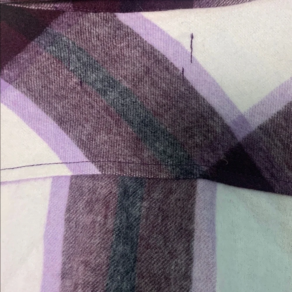 Zara Women's Purple Check Plaid Wool-Blend Overshirt Shacket Size Large - Picture 7 of 7